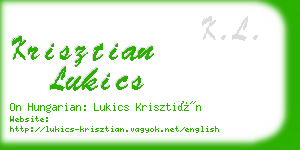 krisztian lukics business card